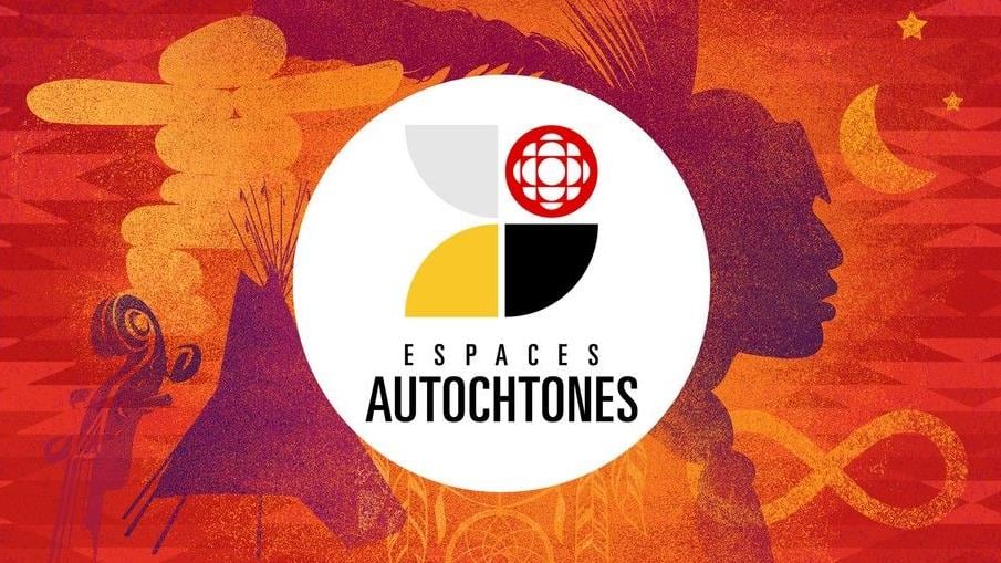 Espaces Autochtones Logo layered on a graphic background of Indigenous imagery.
