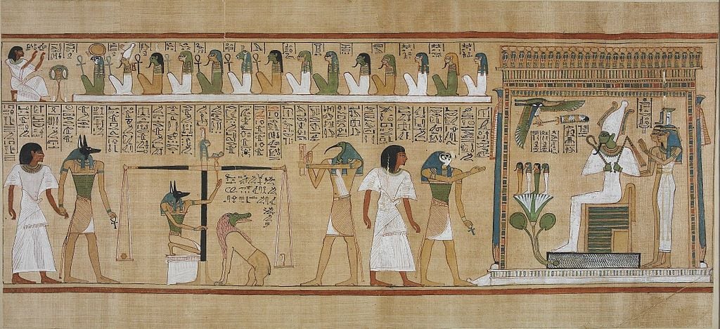 A section of the Egyptian Book of the Dead written on papyrus